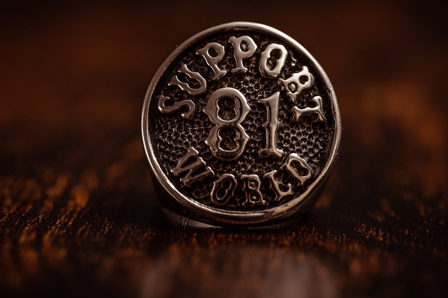RING "SUPPORT 81 WORLD" - SILBER