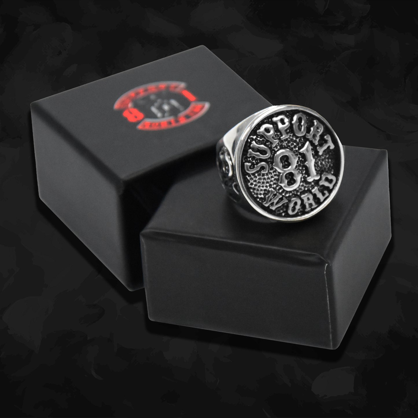 RING "SUPPORT 81 WORLD" - SILBER