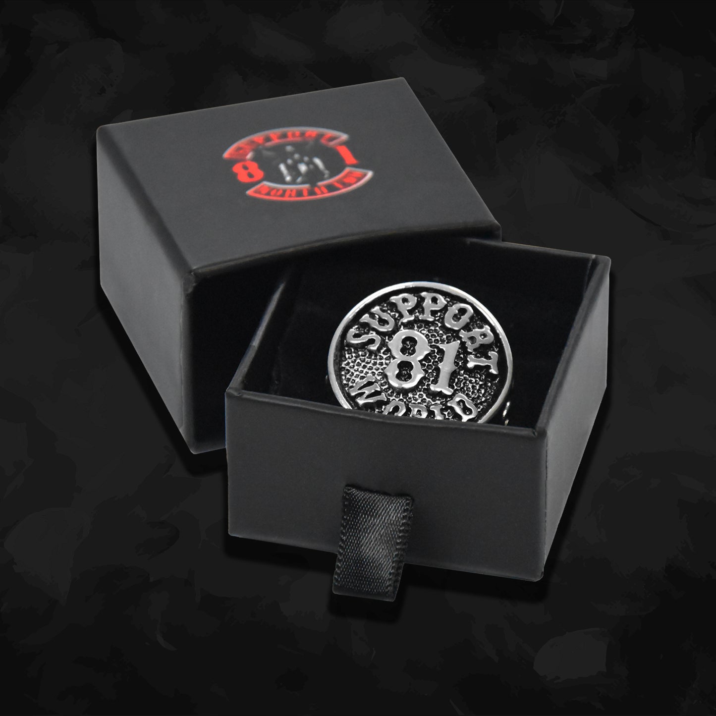 RING "SUPPORT 81 WORLD" - SILBER