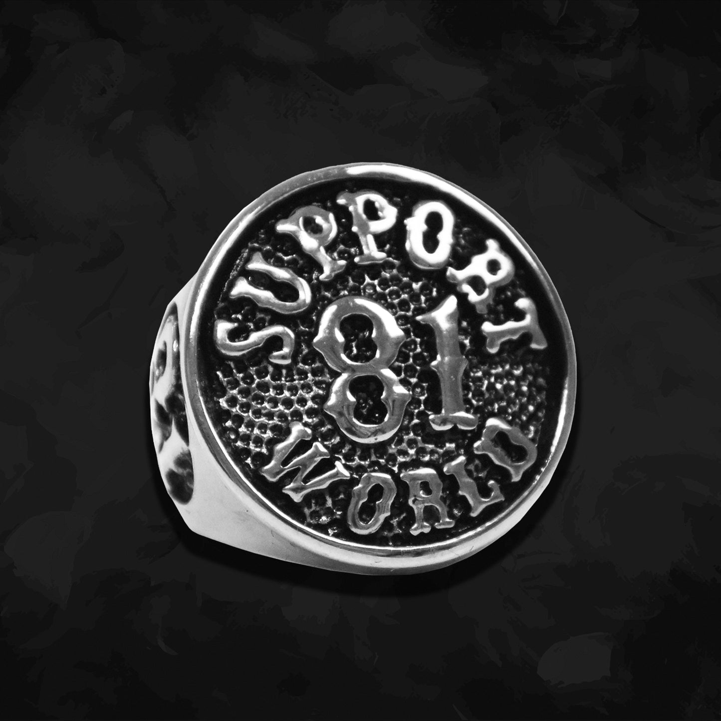 RING "SUPPORT 81 WORLD" - SILBER